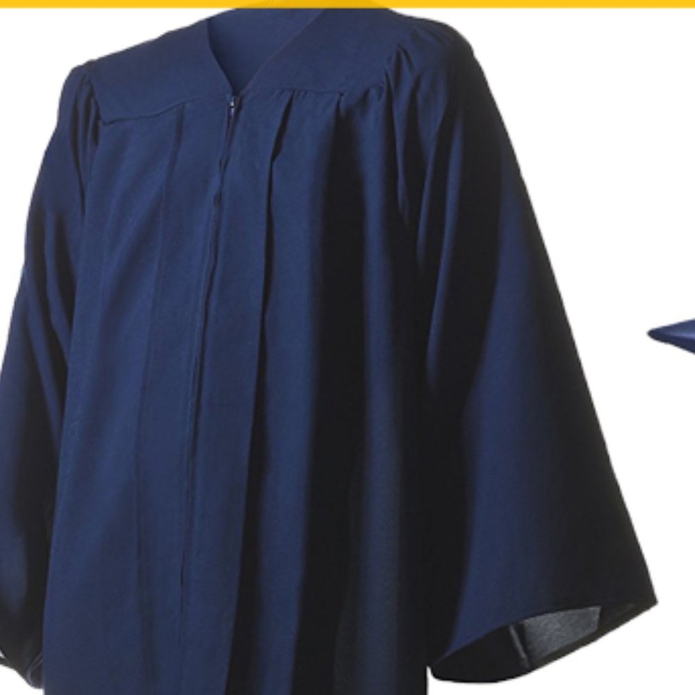 Navy Blue Matte GRADUATION GOWN - tall size